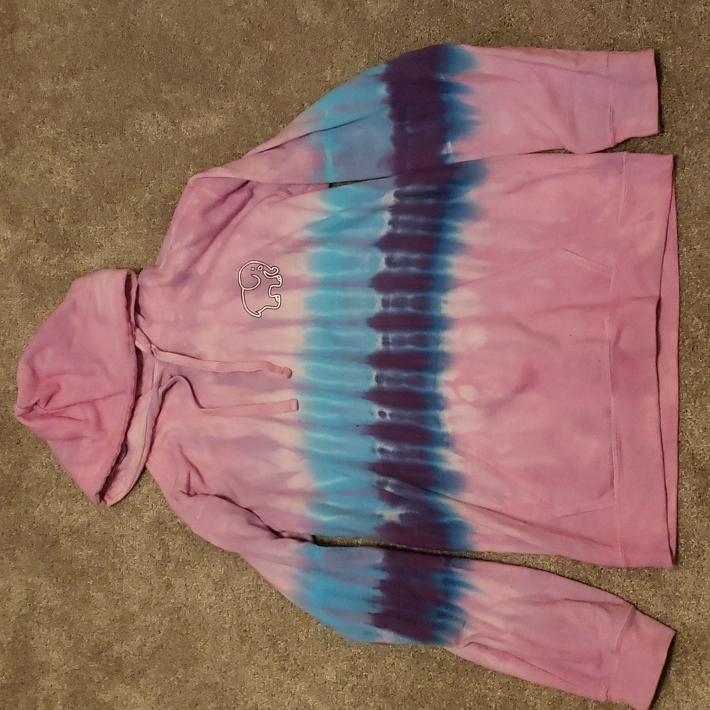 Womens Small Ivory Ella Tie Dye Hoodie
